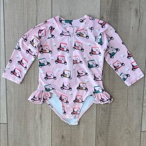 Pink Golf Cart Baby Swimsuit